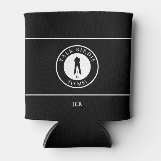 Rafraîchisseur Pour Canette Golf Men's Funny Saying Custom Monogrammed Black (Devant)