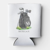 Rafraîchisseur Pour Canette Golf Nom Monogramme Noir (Devant)