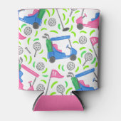 Rafraîchisseur Pour Canette Golf rose bleu (Devant)