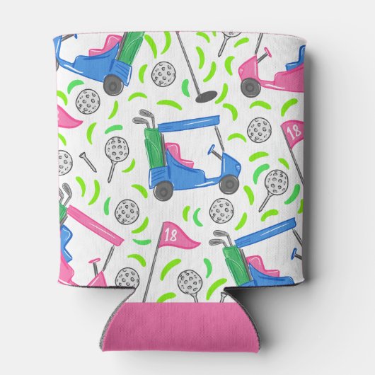 Rafraîchisseur Pour Canette Golf rose bleu (Dos)