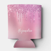 Rafraîchisseur Pour Canette Gorgeous pink rose gold & purple glitter drips (Dos)