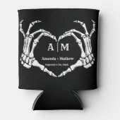 Rafraîchisseur Pour Canette Gothic Halloween Skull Hand Heart Black Wedding (Devant)