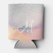 Rafraîchisseur Pour Canette Gradient holographique de Silver Glitter (Devant)