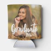 Rafraîchisseur Pour Canette Graduate Photo Bold Script Custom Graduate Party (Dos)