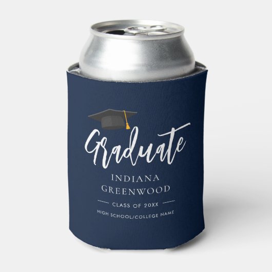 Rafraîchisseur Pour Canette Graduation 2024 Script Navy Blue (Can devant)