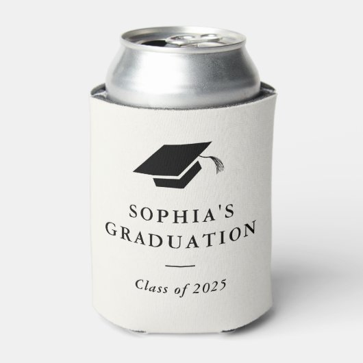 Rafraîchisseur Pour Canette Graduation classique simple en noir et blanc (Can devant)