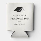 Rafraîchisseur Pour Canette Graduation classique simple en noir et blanc (Devant)