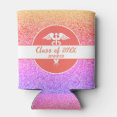 Rafraîchisseur Pour Canette Graduation infirmière Parties scintillant arc-en-c (Dos)