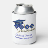 Rafraîchisseur Pour Canette Graduation Party Blue Gold Confetti Personnalisé (Can devant)