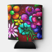 Rafraîchisseur Pour Canette Graffiti Style Fleurs & Ladybug rose violet rouge (Dos)