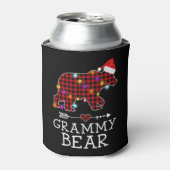 Rafraîchisseur Pour Canette Grammy Bear Christmas Pajama Red Plaid (Can devant)