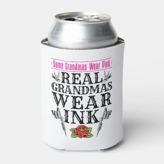 Rafraîchisseur Pour Canette Grand-mère tatouée avec tatouage d'encre de grand- (Can devant)