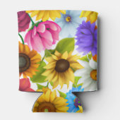 Rafraîchisseur Pour Canette Grandes fleurs colorées botaniques (Dos)