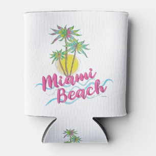 Rafraîchisseur Pour Canette Graphique Rose Cool Miami Beach Floride