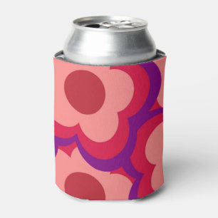 Rafraîchisseur Pour Canette Gras Whimsical Rouge & rose Floral Retro, Preppy