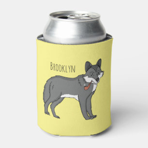 Rafraîchisseur Pour Canette Gray wolf with pipe cartoon