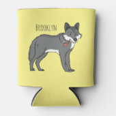 Rafraîchisseur Pour Canette Gray wolf with pipe cartoon (Devant)