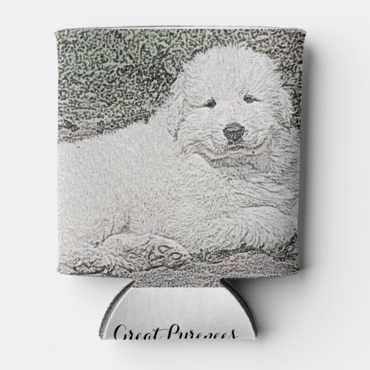 Rafraîchisseur Pour Canette Great Pyrenees Sweet Puppy Sketch 1 (Devant)