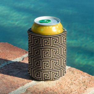 Rafraîchisseur Pour Canette Grec Meander Carré Motif principal Brown