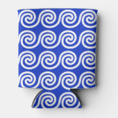 Rafraîchisseur Pour Canette Grec Meander Key Waves Motif Bleu (Devant)