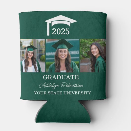 Rafraîchisseur Pour Canette Green 3 - Cap de graduation photo Classe 2025 (Dos)