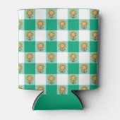 Rafraîchisseur Pour Canette Green Gingham and Yellow Sunflowers (Devant)