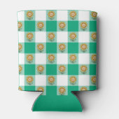 Rafraîchisseur Pour Canette Green Gingham and Yellow Sunflowers (Dos)