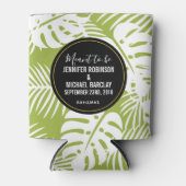 Rafraîchisseur Pour Canette Green Palm Leaves Rainforest Pattern (Devant)