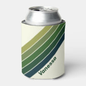 Rafraîchisseur Pour Canette Green Retro five Stripes with Name (Can devant)