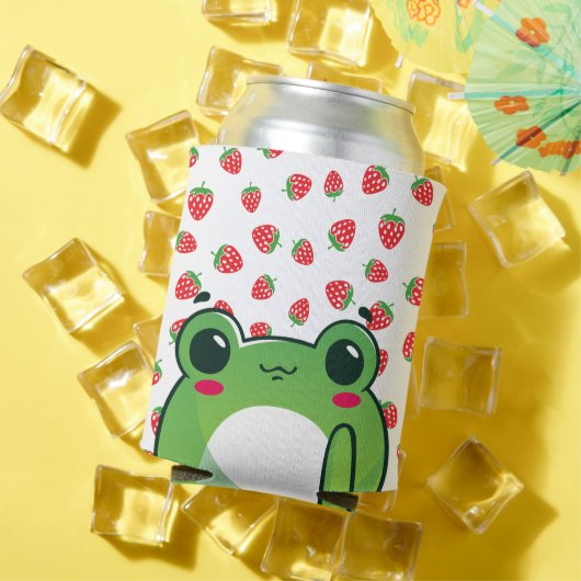 Rafraîchisseur Pour Canette Grenouille à fraise Kawaii (Été in situ)