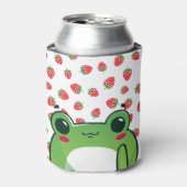Rafraîchisseur Pour Canette Grenouille à fraise Kawaii (Can devant)