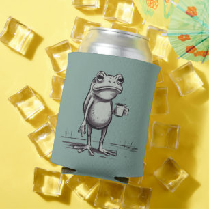 Rafraîchisseur Pour Canette Grenouille Buvant du Café Mème Grenouille Mystique