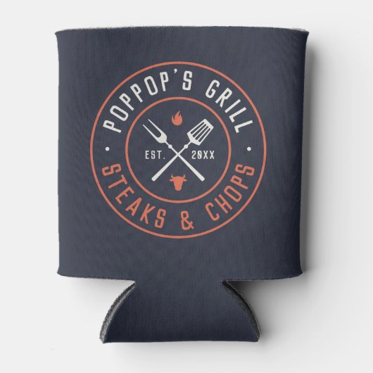 Rafraîchisseur Pour Canette Grill de Poppop Année personnalisée établie (Devant)