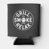 Rafraîchisseur Pour Canette Grill Smoke Relax BBQ Quote (Devant)
