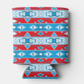 Rafraîchisseur Pour Canette Grilles et formes géométriques du bleu rouge blanc (Dos)