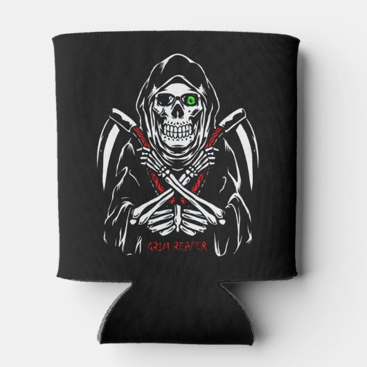 Rafraîchisseur Pour Canette Grim Reaper Scythe Décès Skeleton Bones Halloween (Dos)