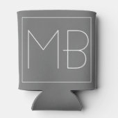 Rafraîchisseur Pour Canette Gris Élégant Unique Monogrammé (Dos)