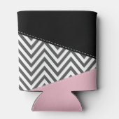 Rafraîchisseur Pour Canette Gris Zigzag, Gris Chevron, Motif Zigzag, Rose (Dos)