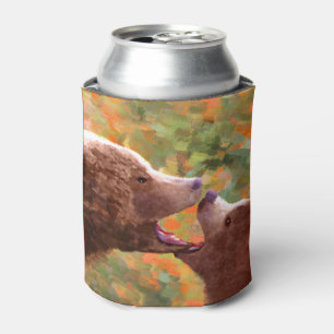 Rafraîchisseur Pour Canette Grizzly Bear Mom and Cub Painting - Wildlife Art