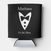 Rafraîchisseur Pour Canette groomsman ajouter nom année noir arc chemise crava (Devant)