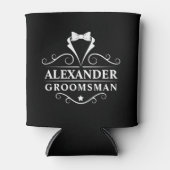 Rafraîchisseur Pour Canette Groomsman Tuxedo Cravate noir (Devant)