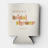 Rafraîchisseur Pour Canette Groovy Terracotta Peach Retro Mariage Personnalisé (Devant)