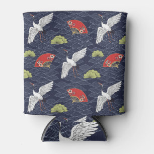 Rafraîchisseur Pour Canette Grues et ventilateurs japonais : Motif Vintage