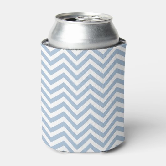 Rafraîchisseur Pour Canette Grunge bleu clair texturé Chevron (Can devant)