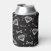 Rafraîchisseur Pour Canette Grunge rock : diamants, os motif. (Can devant)