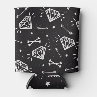 Rafraîchisseur Pour Canette Grunge rock : diamants, os motif.