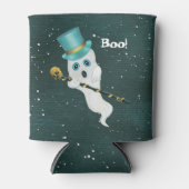 Rafraîchisseur Pour Canette Habille Fantôme dans le ciel de nuit Top Hat Skull (Devant)