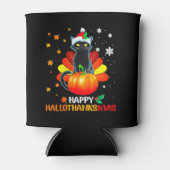 Rafraîchisseur Pour Canette Halloween Chat Noir Et Joyeux Noël Happy Hall (Devant)
