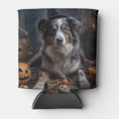 Rafraîchisseur Pour Canette Halloween Citrouille berger australienne effraie (Devant)