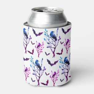 Rafraîchisseur Pour Canette Halloween Corbeaux chauves-souris rose pourpre Aqu